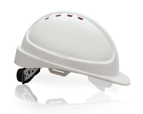 Каска защитная К-05 "Форвард" с храповиком (белая) ABS+PC
