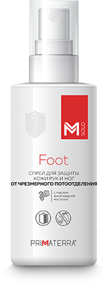 Спрей для защиты кожи рук и ног от чрезмерного потоотделения M SOLO Foot (спрей 100 мл)