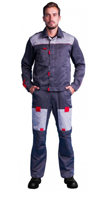 Костюм "Фаворит" (темно-серый/светло-серый с красной отд.)